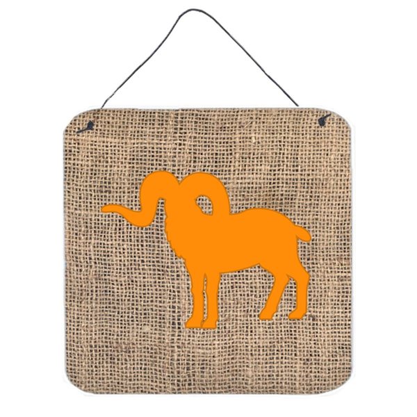 Micasa Sheep Burlap And Orange Aluminium Metal Wall Or Door Hanging Prints MI757993